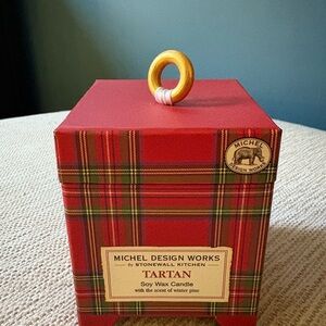 Michel Design Works Tartan Soy Wax Candle - Red and Gold